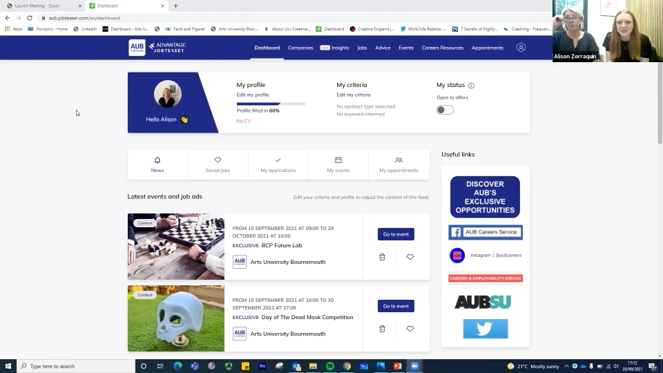 How to use AUB Career Hub on Vimeo