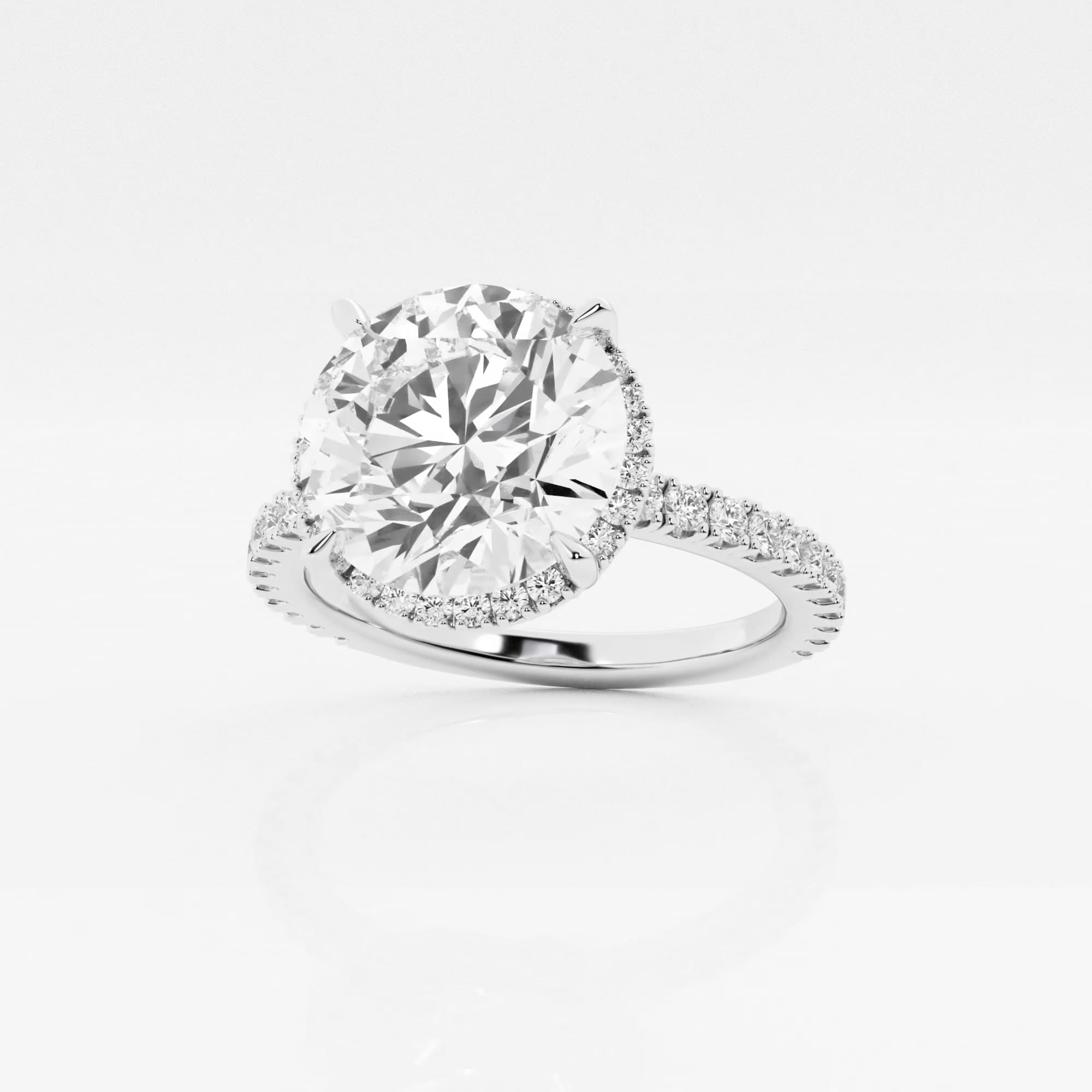 product video for Badgley Mischka Near-Colorless 4 ctw Round Lab Grown Diamond Hidden Halo Engagement Ring