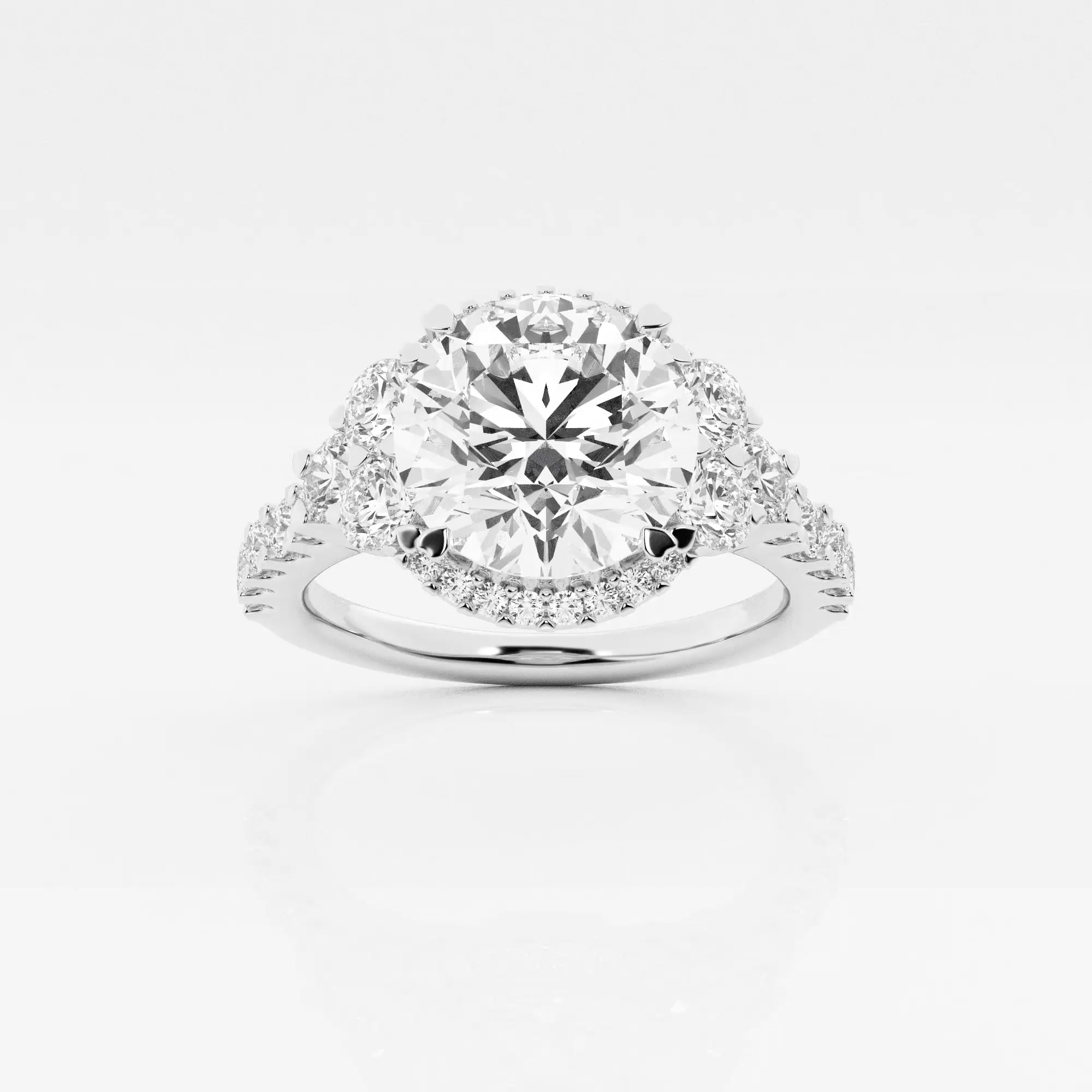 product video for Badgley Mischka Near-Colorless 4 ctw Round Lab Grown Diamond Halo Engagement Ring