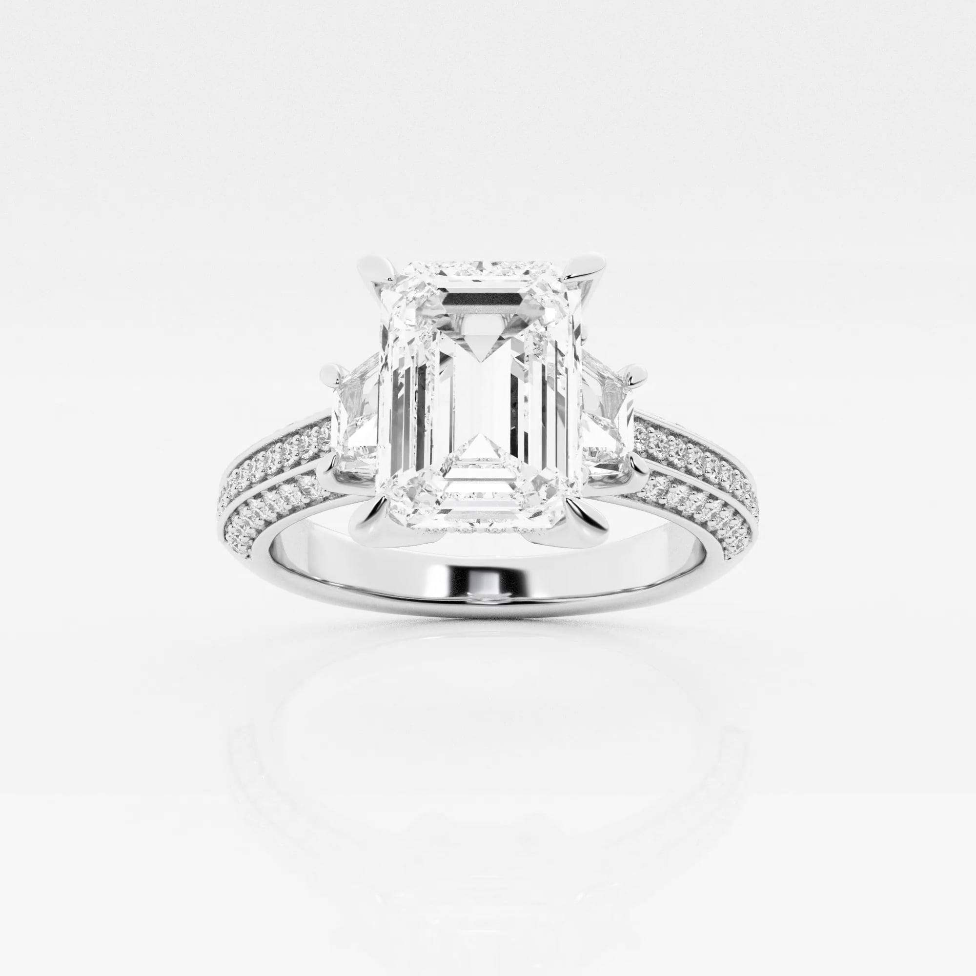 product video for Badgley Mischka Near-Colorless 2 7/8 ctw Emerald Lab Grown Diamond Engagement Ring