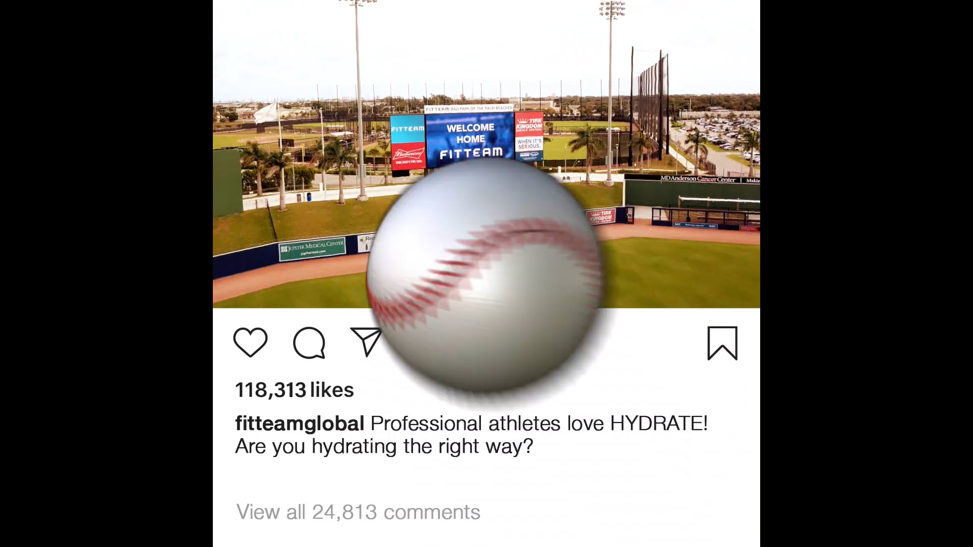 Disruptive Instagram Ad for FITTEAM Hydrate.