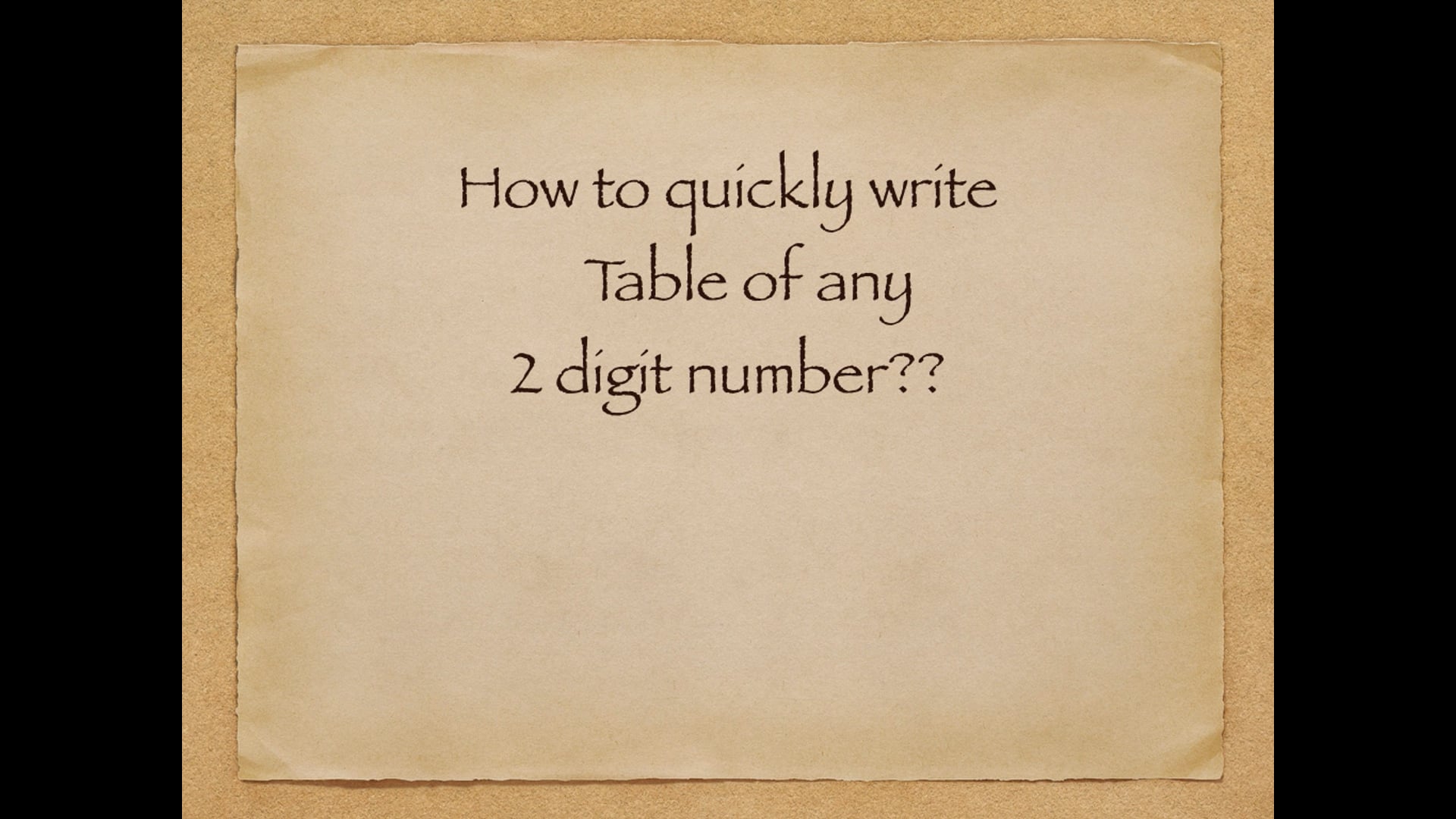 Vedic Maths: How to write the Multiplication Table of Any 2 Digit Number?