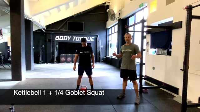 Kettlebell 1 + 1/4 Goblet Squat