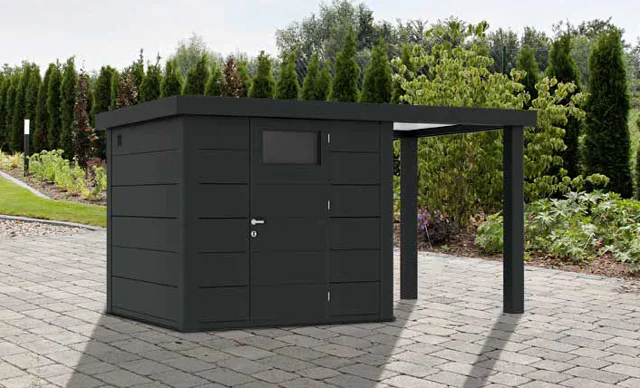 ABRI JARDIN METAL 5.70 M2 AVEC AUVENT