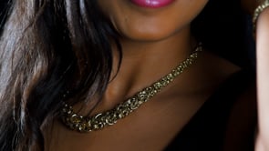 Italian 18kt Yellow Gold Graduated Byzantine Necklace