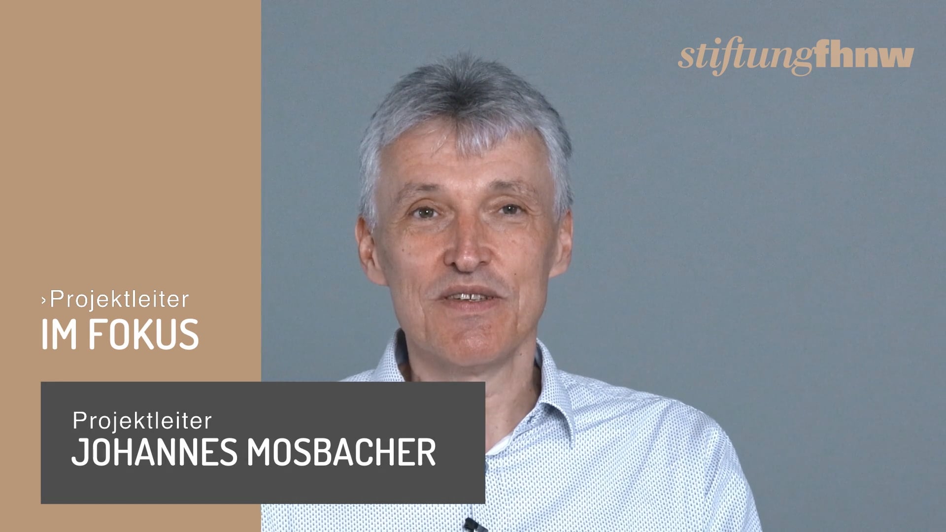 Johannes Mosbacher – Thema Stiftung –Stiftung FHNW