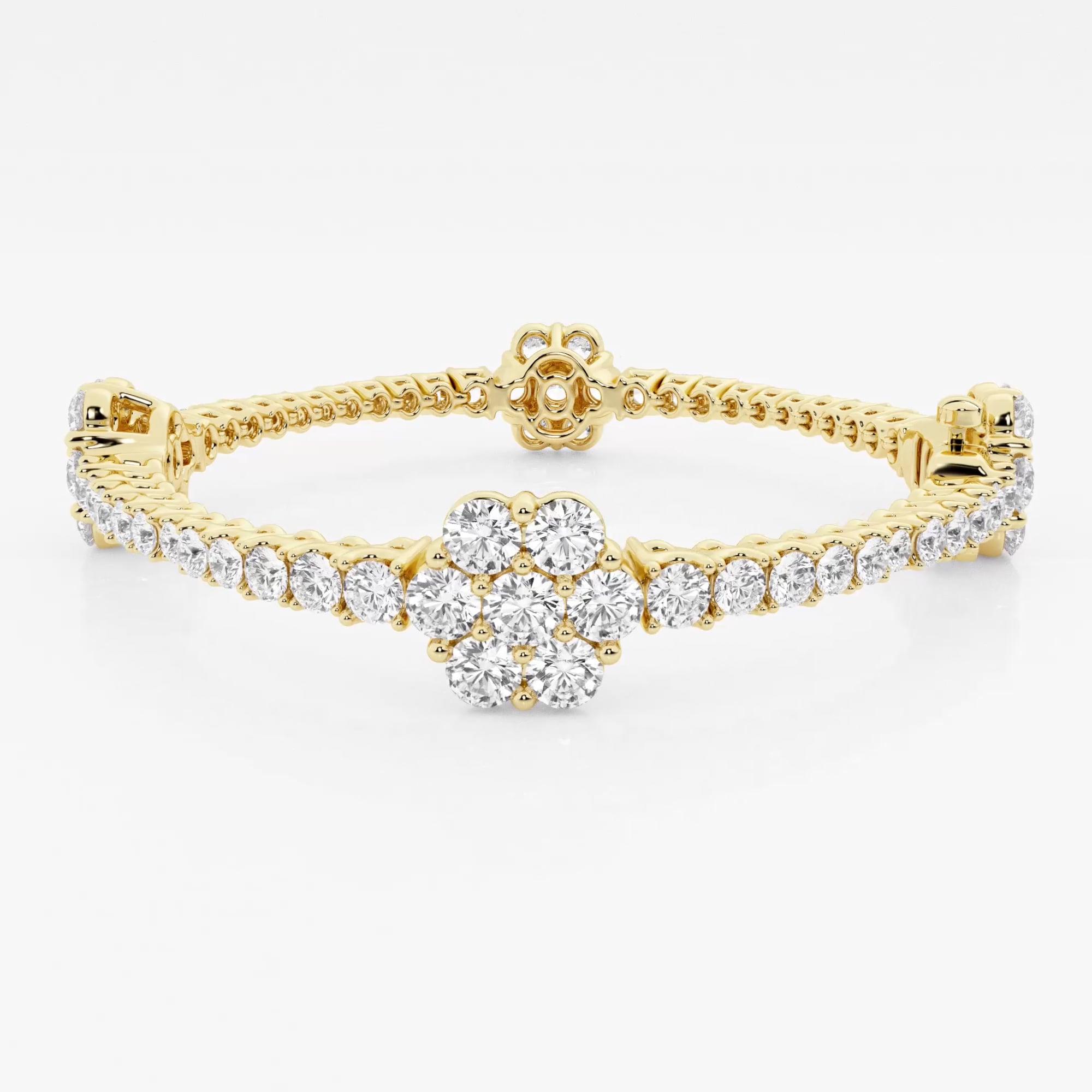 product video for 7 ctw Round Lab Grown Diamond Shared Prong Fashion Bracelet - 7 Inches