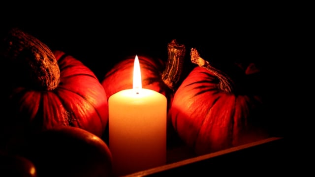 Cozy fall vibes. pumpkin spice and candles 29802456 Stock Photo at Vecteezy
