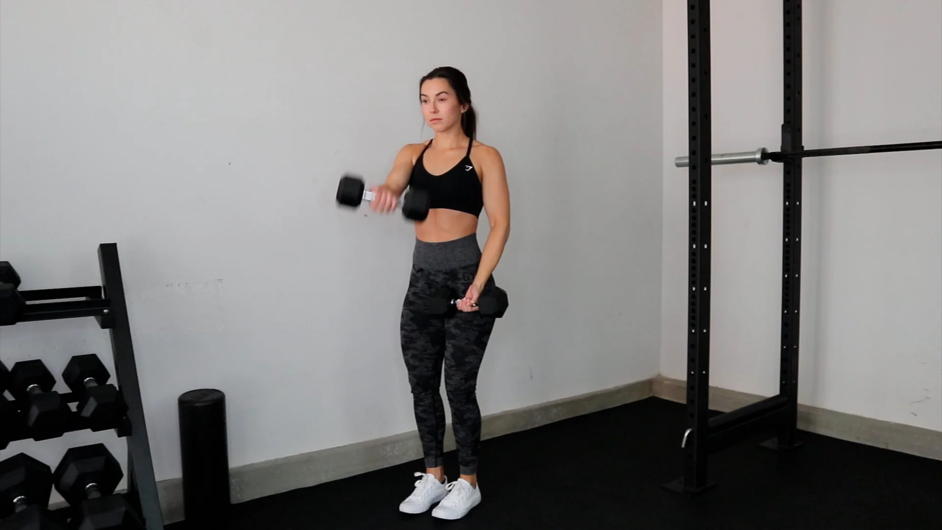 Single Arm Dumbbell Cross Body Front Raise