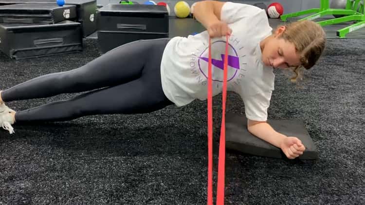 Side plank with online resistance band