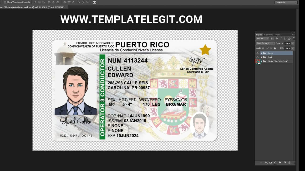 Puerto Rico Drivers License Psd Template On Vimeo 0201