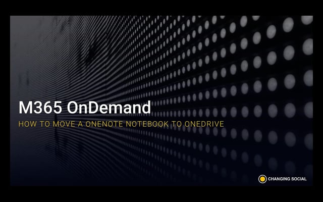 How to Move a OneNote Notebook To OneDrive