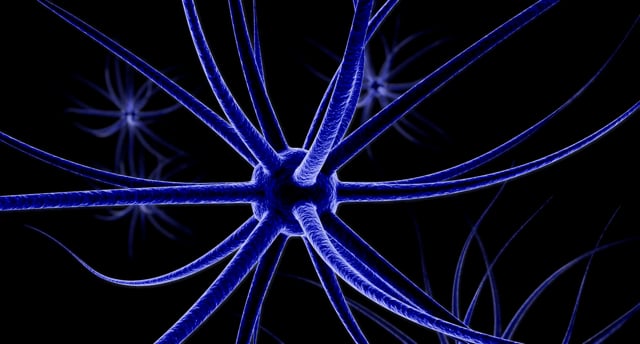 Synapse With Neurons In The Background Stock Photo - Download