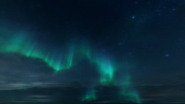 4K Wallpaper of Aurora Glowing over Snowy Mountains for PC Desktop