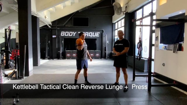 Kettlebell Tactical Clean Reverse Lunge + Press