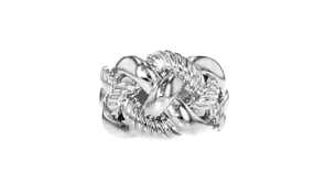 Italian Sterling Silver Wide Braided Ring