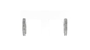 25 ct. t.w. Diamond Hoop Earrings with Beaded Edge in Sterling Silver