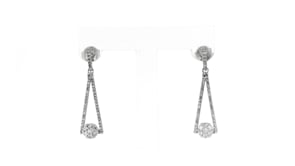 50 ct. t.w. Diamond Cluster Drop Earrings in Sterling Silver