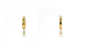 4-4.5mm Cultured Pearl Huggie Hoop Earrings in 14kt Yellow Gold