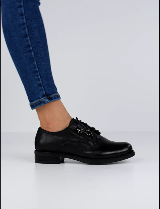 Black lace clearance up flat shoes