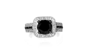 3.00 ct. t.w. Black and White Diamond Ring in Sterling Silver