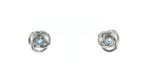 30 ct. t.w. Aquamarine Love Knot Earrings in Sterling Silver