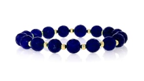 90.00 ct. t.w. Sapphire Bead Stretch Bracelet with 14kt Yellow Gold