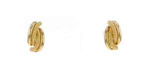 Italian Textured and Polished 18kt Yellow Gold Earrings