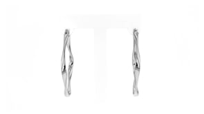 Sterling Silver Twisted Diamond-Shaped Hoop Earrings