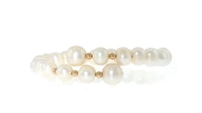 6.5x7mm and 8.5x9mm Cultured Pearl Wrap Bracelet with 14kt Yellow Gold