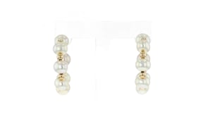 6-7mm Cultured Pearl Hoop Earrings in 14kt Yellow Gold