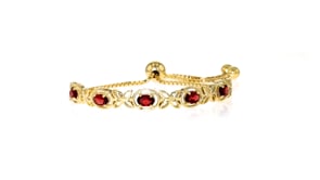 2.50 ct. t.w. Garnet Bolo Bracelet in 18kt Gold Over Sterling