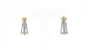 50 ct. t.w. Diamond Open-Space Hoop Earrings in 18kt Gold Over Sterling