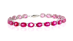 19.00 ct. t.w. Pink Topaz Tennis Bracelet in Sterling Silver