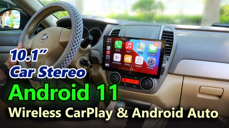 Android 11 Universal Double Din Car Stereo with Wireless CarPlay