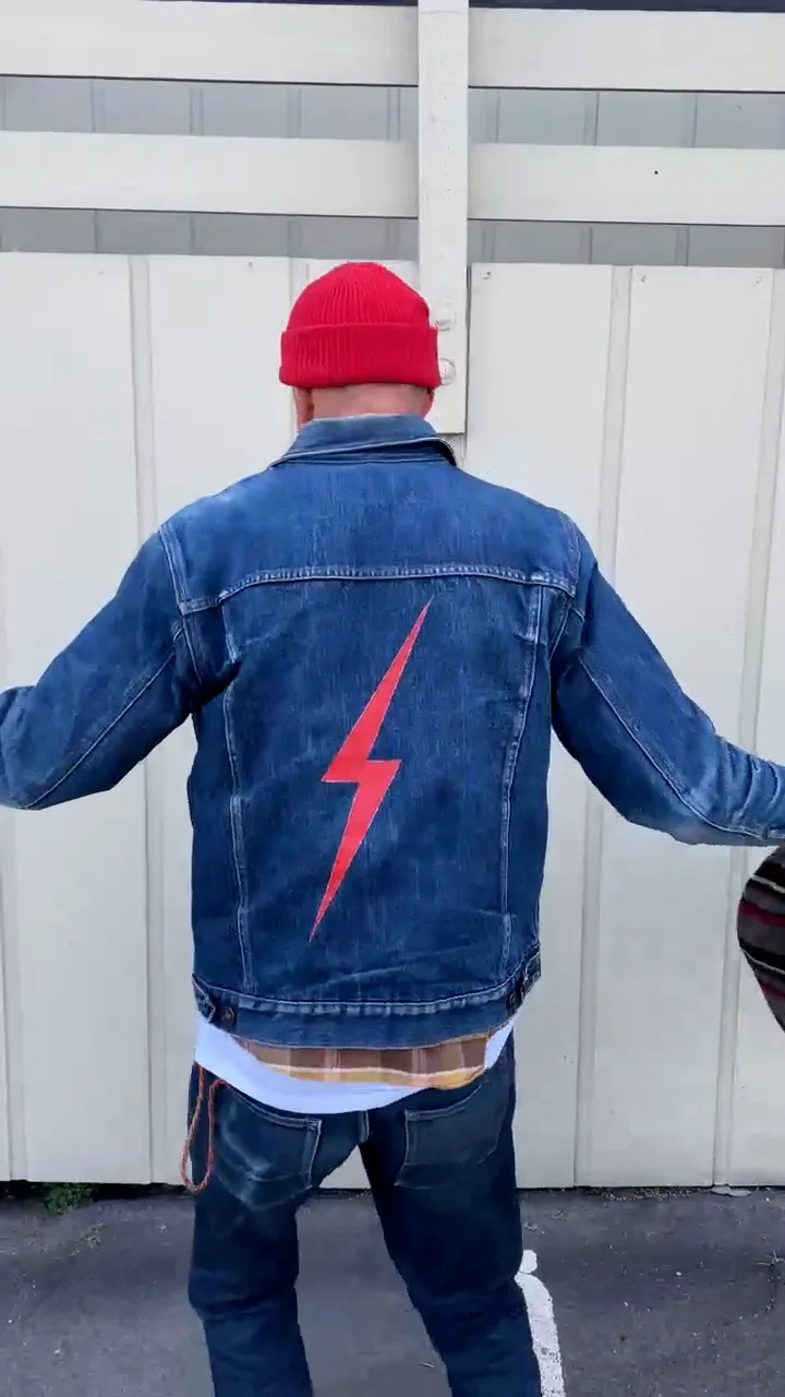 Denim Lightning Moto Jacket