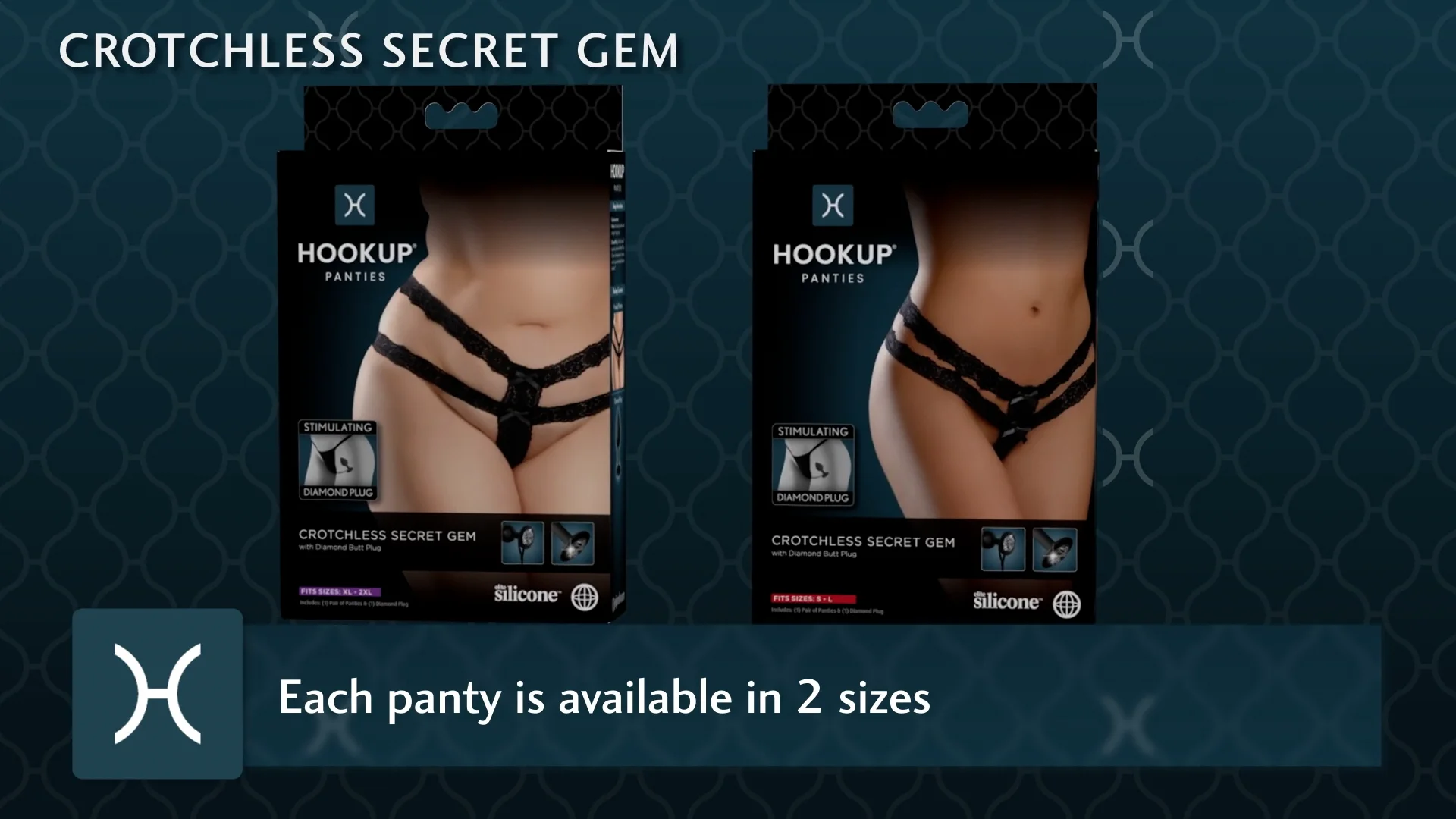 HookUp Panties Crotchless Secret Gem - PD4825-23 & PD4826-23