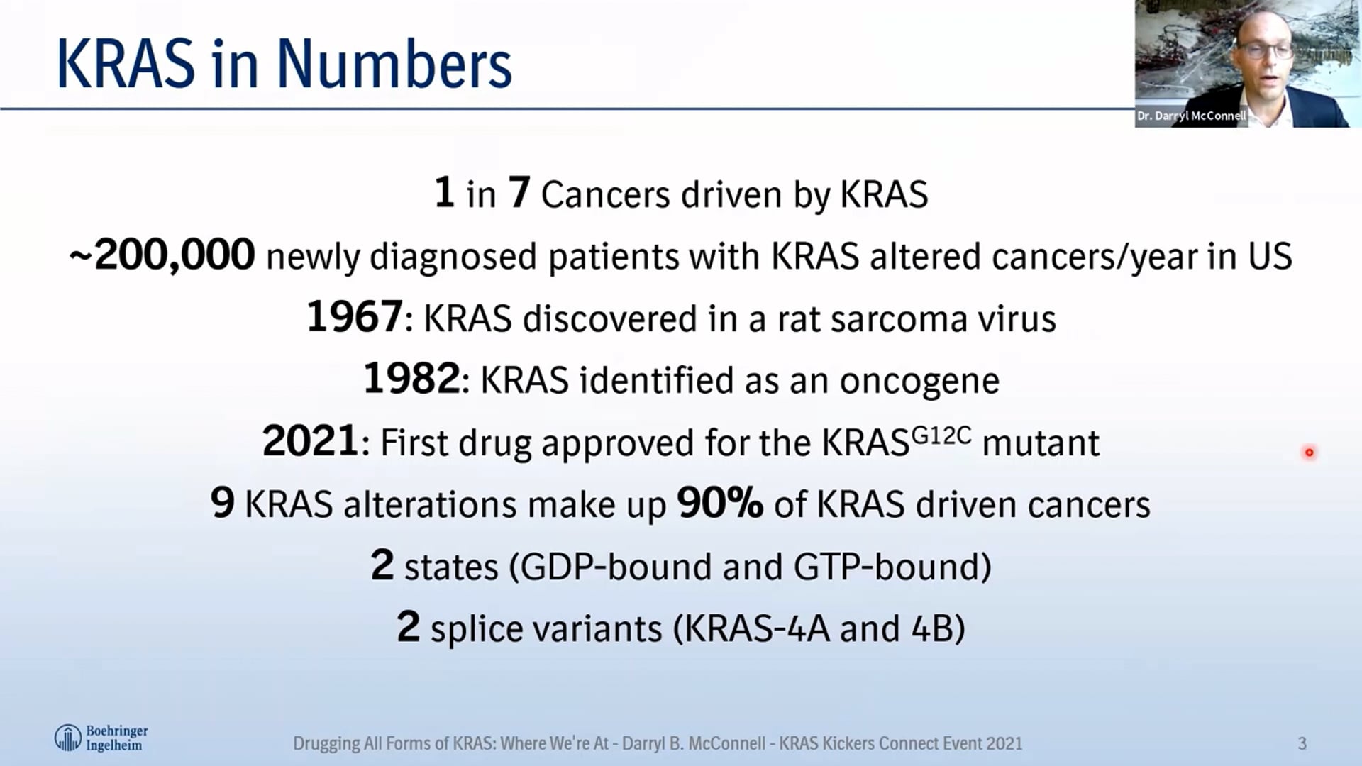 History of KRAS Cancer
Darryl McConnell, Ph.D., 
KRAS Kickers Connect
September 25, 2021