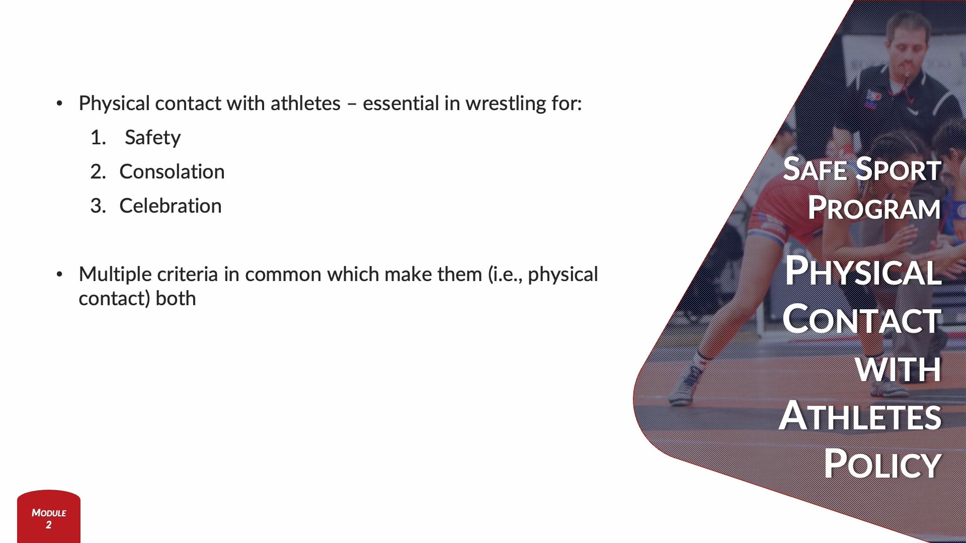 Module 2 - Physical Contact with Athletes Policy.mp4