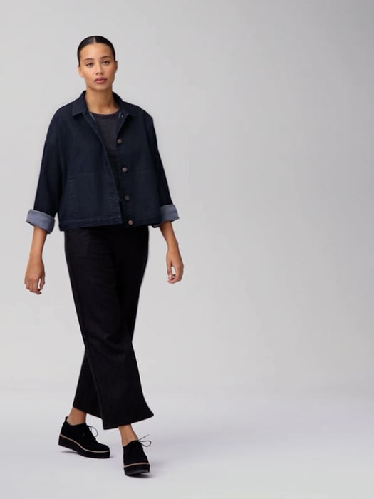 Eileen fisher best sale black denim jacket