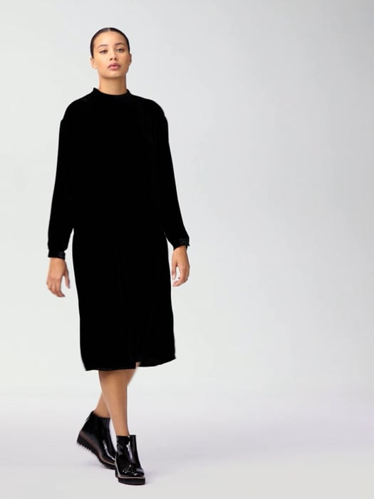 Velvet Drop-Waist Dress | EILEEN FISHER