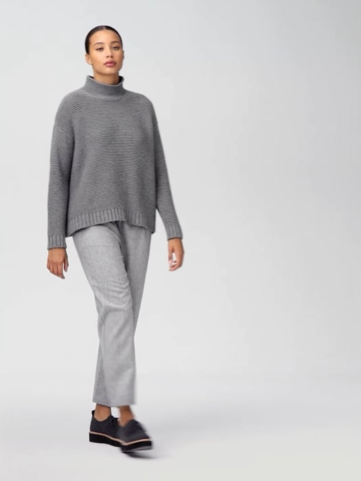 Recycled Cashmere Wool Funnel Neck Top | EILEEN FISHER