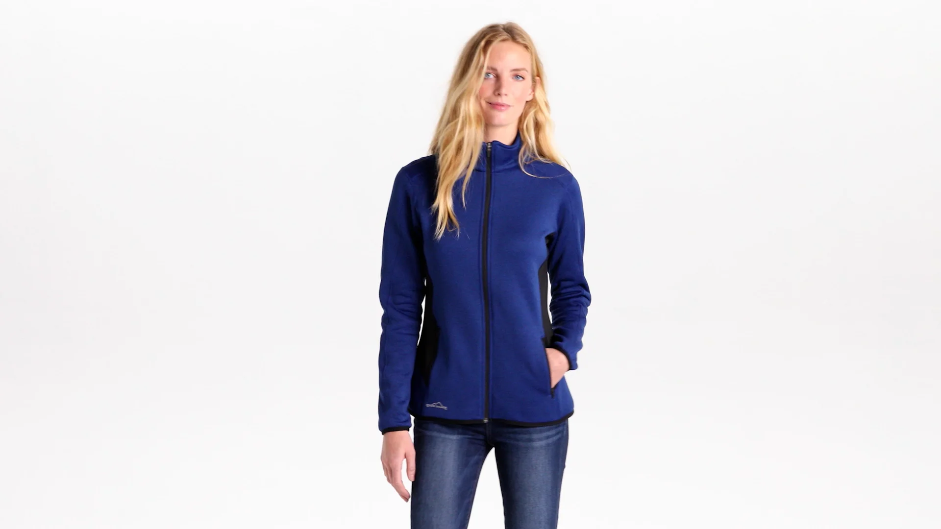 Eddie bauer ladies full-zip heather stretch fleece jacket. eb239