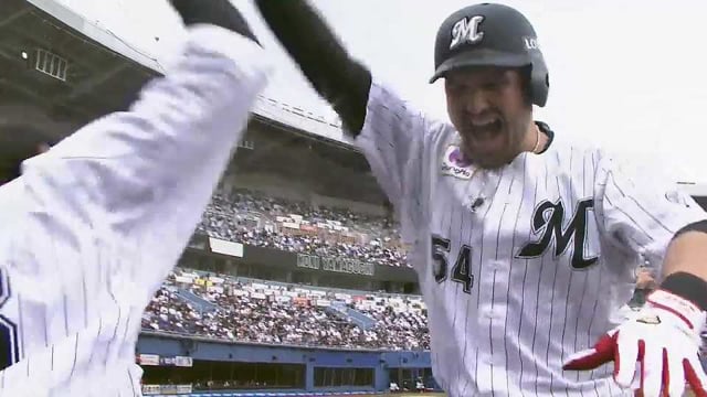 【1回裏】寿司職人の一発!! マリーンズ・レアードの2ランホームランで先制!! 2021年10月16日 千葉ロッテマリーンズ 対 福岡ソフトバンクホークス