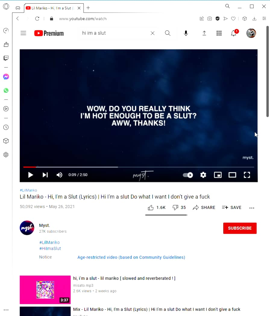 Lil Mariko Hi, I'm a Slut (Lyrics) _ Hi I’m a slut Do what I want I