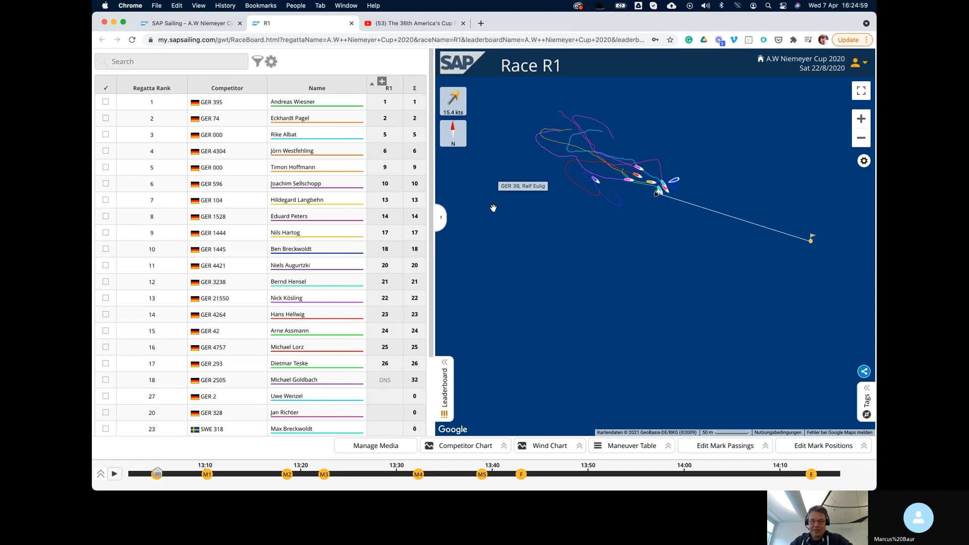 Adding and aligning Youtube videos to the tracking timeline
