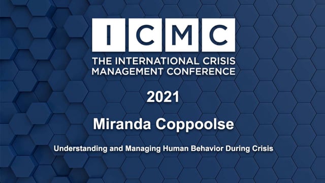 Understanding and Managing Human Behavior During Crisis