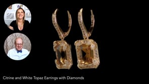 6.00 ct. t.w. Citrine and .30 ct. t.w. White Topaz Earrings with Diamonds in 14kt Gold Over Sterling
