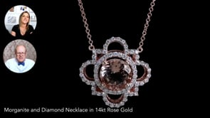 2.50 Carat Morganite and .47 ct. t.w. Diamond Necklace in 14kt Rose Gold