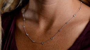 1.00 ct. t.w. Bezel-set Diamond Station Necklace in 14kt White Gold